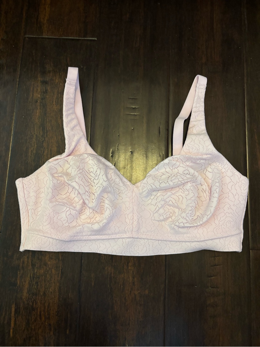 Wacoal Style #852345 Seamless Pink Lace Wireless Bra w/Side Support 34DD